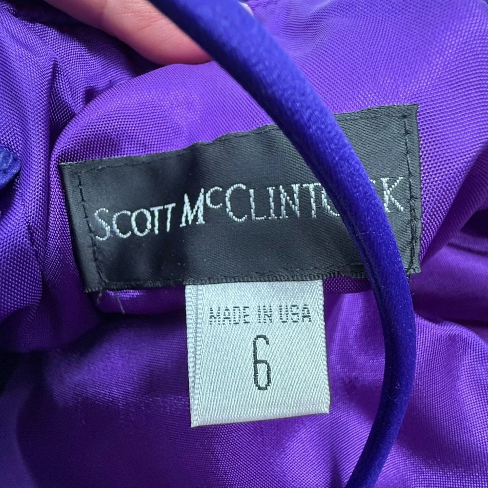 Scott McClintock Evening Gown Womens‎ 6 Purple Satin Ruched 90s Vintage